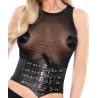 Kinky Diva Corset À Lacets et Sangles Cinchery Noir
